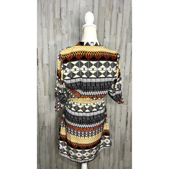 BeBop Women's Multicolor Geometric Knee Length Dress Size Small Boho Casual - Picture 3 of 5